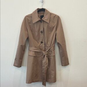 Tracy Reese Dk Tan Belted Trench Coat Fully Lined Quality Details.